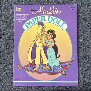 Vintage 1990’s Disney Aladdin & Beauty and the Beast Paper Doll Books